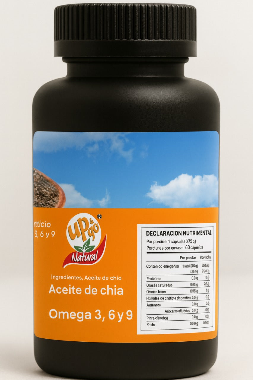 CÁPSULAS DE ACEITE  DE CHÍA  MARCA UP&GO