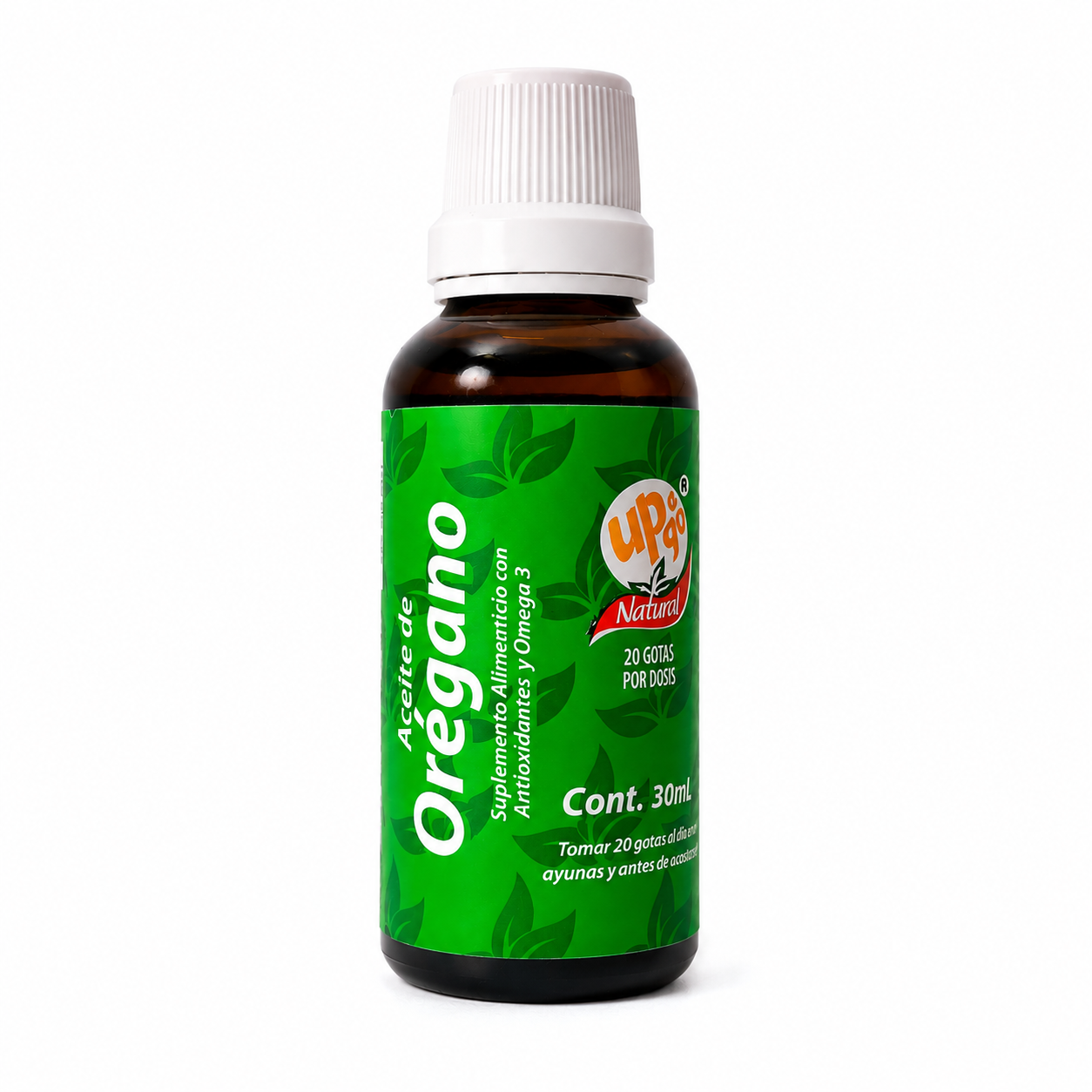 Up&Go Aceite de orégano Gotero de 30ml (1oz.) vidrio Grado alimenticio