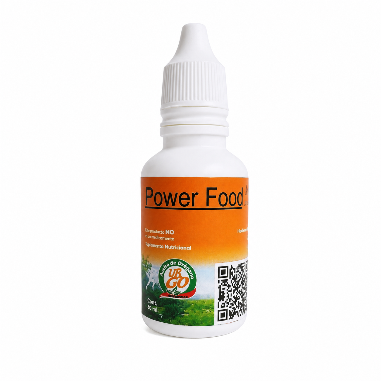 Power food Aceite de orégano grado alimenticio. Gotero de plástico 30ml (1oz.)