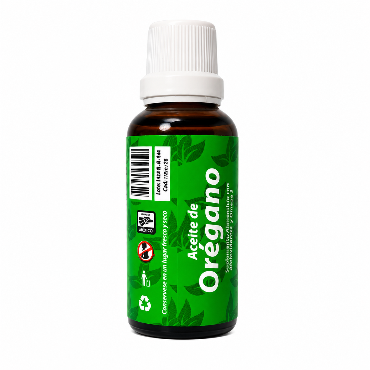 Up&Go Aceite de orégano Gotero de 30ml (1oz.) vidrio Grado alimenticio