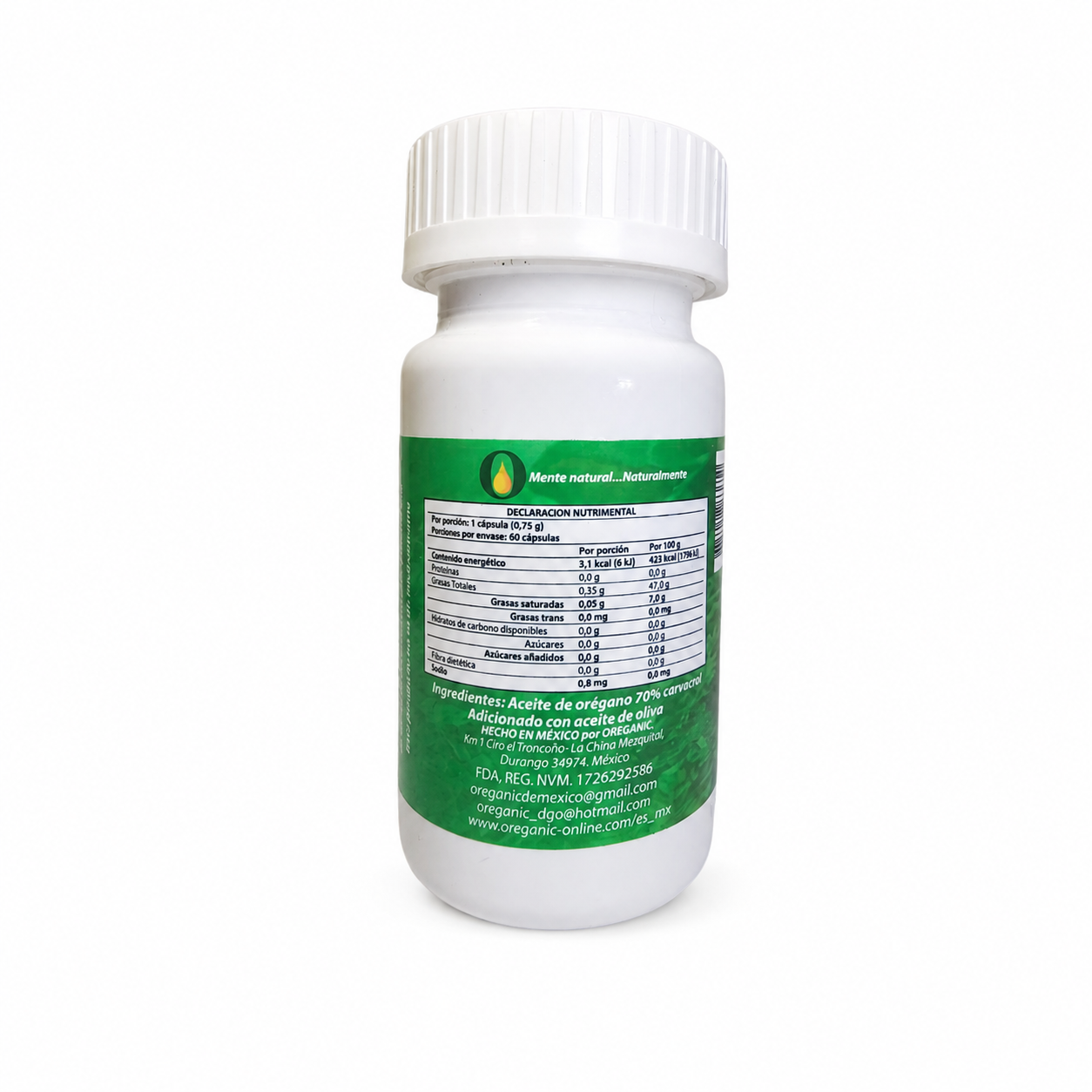 Up&Go Aceite de orégano (60 Caps) Grado alimenticio